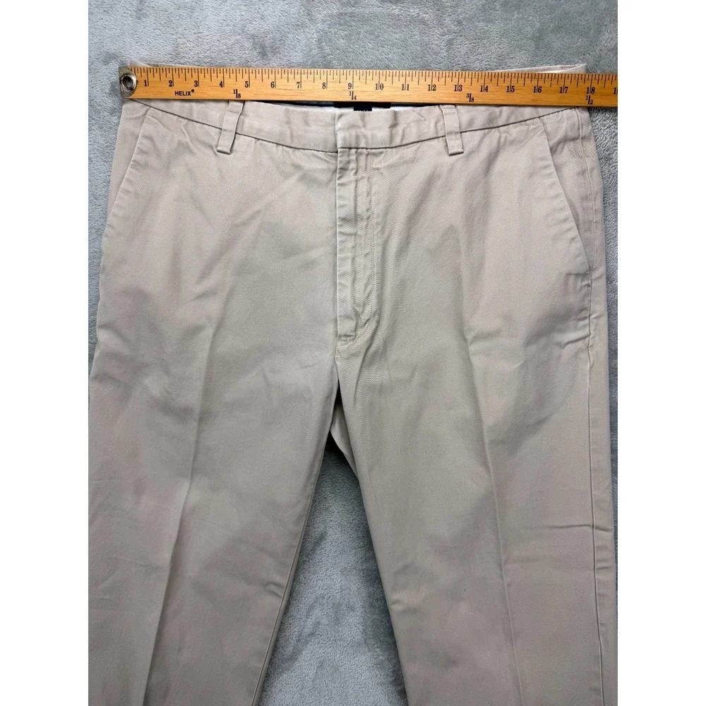 Banana Republic Mens Dawson Pants 36x32 (Real 36x31) Khaki Chino Straight Cotton